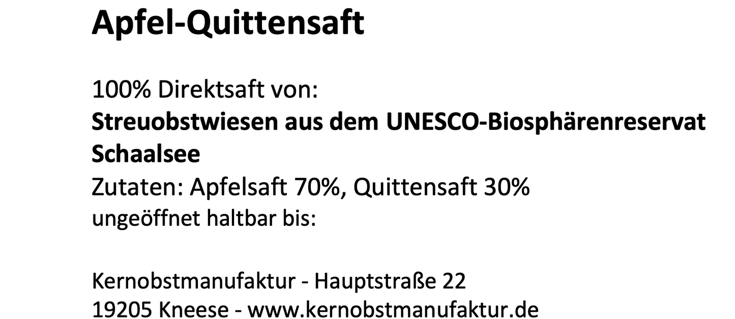 Apfel - Quittensaft - 5L