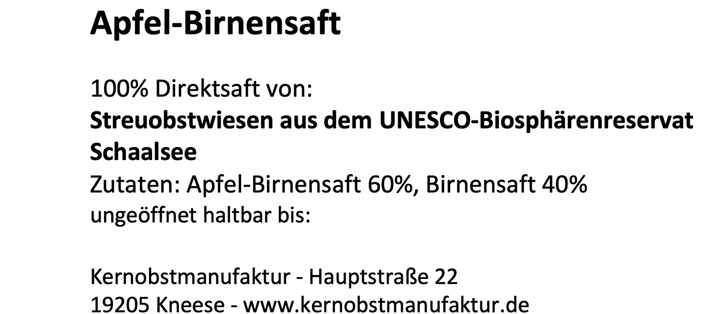 Apfel - Birnensaft - 5L